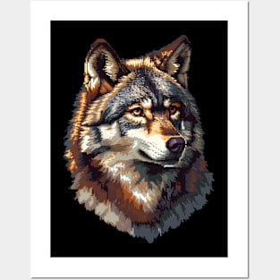 Pixelated Wolf Artistry Posters and Art